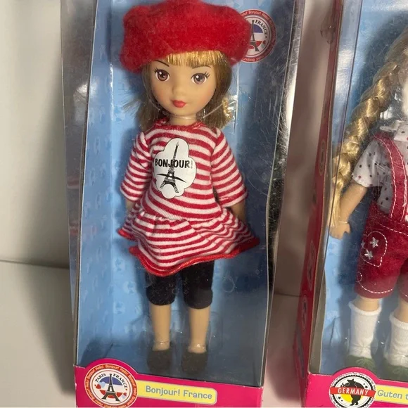 Three Madame Alexander Play Travel Friends Dolls 8" Germany Ireland France - Picture 10 of 11